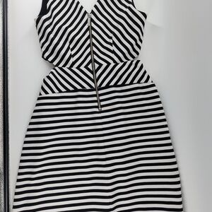 MICHAEL Michael Kors Black and White Striped Dress